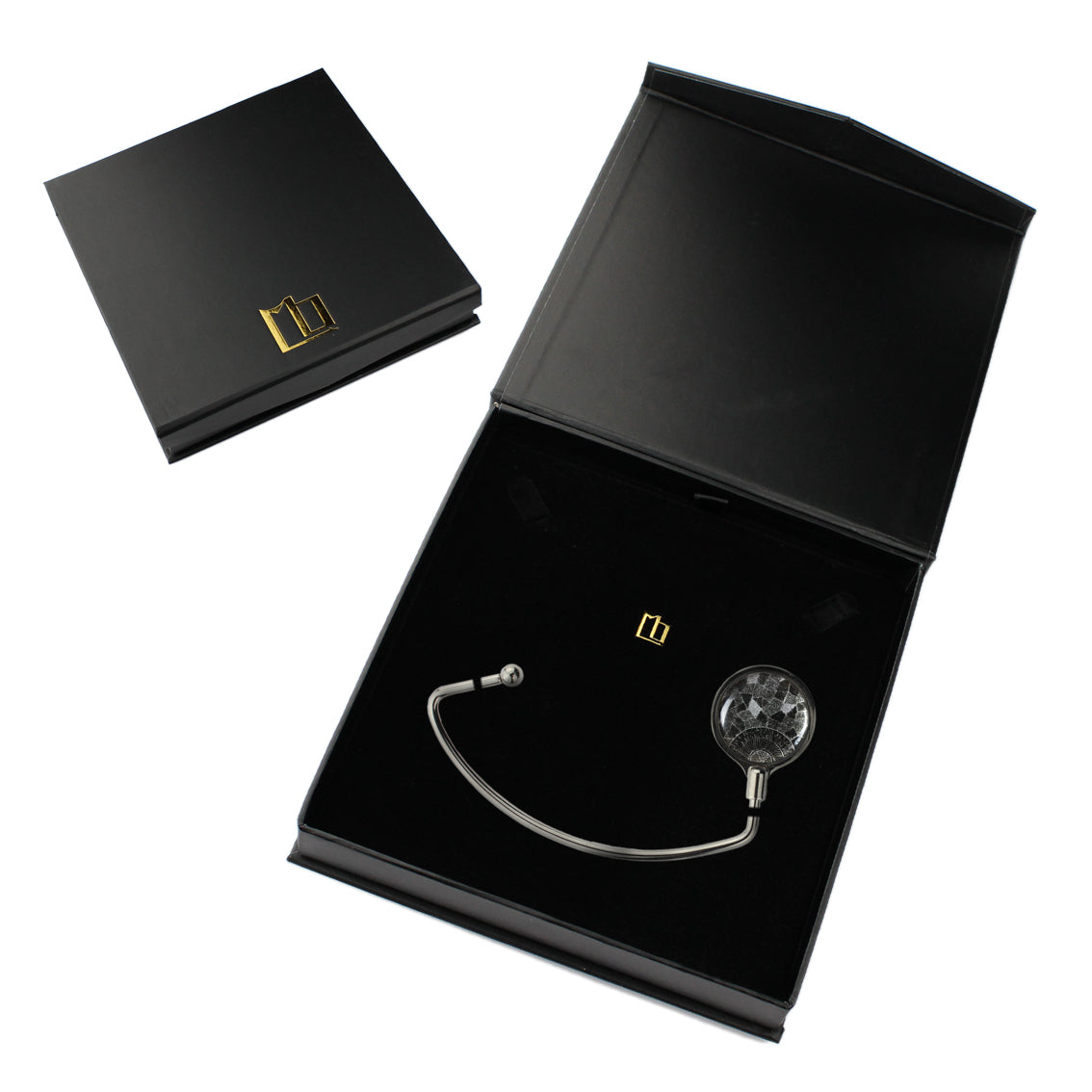 CORINNE SILVER AND BLACK ELEGANT HANDBAG HOOK - SD267