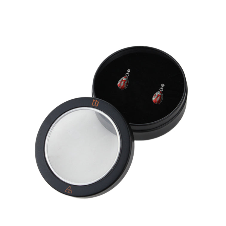 DANDLE DROP FABRIANNE XS DROP RED AND SILVER EARRINGS - SD429 - in Circle Box