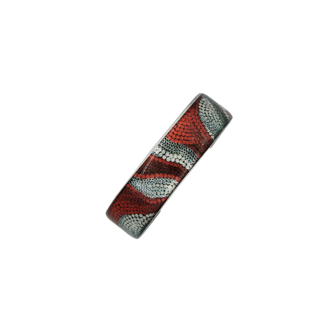 FABRIANNE RED AND SILVER ADJUSTABLE NARROW BRACELET - SD341