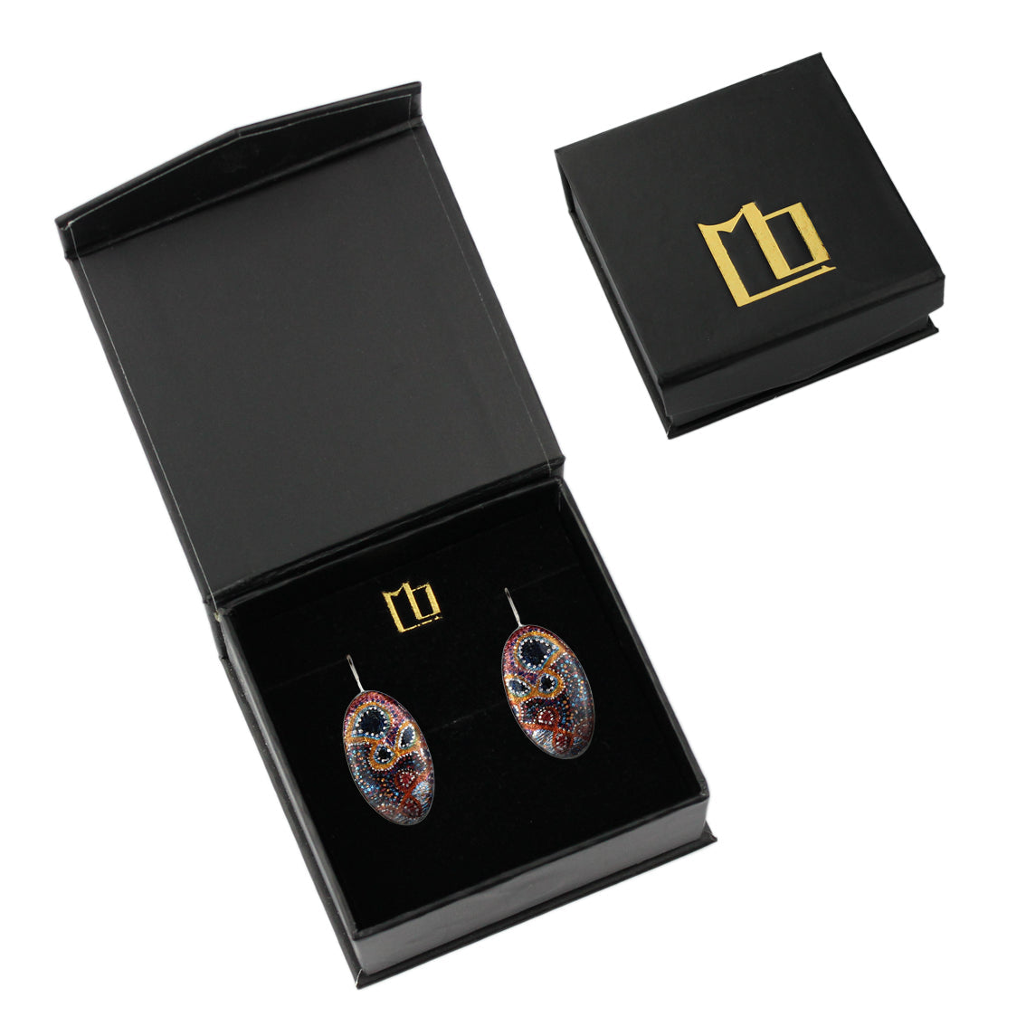 DANDLE DROP GAYLE OVAL ORANGE EARRINGS - SD003