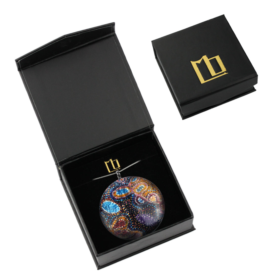 GAYLE ORANGE LARGE CIRCLE PENDANT ON A CHAIN NECKLACE - SD009