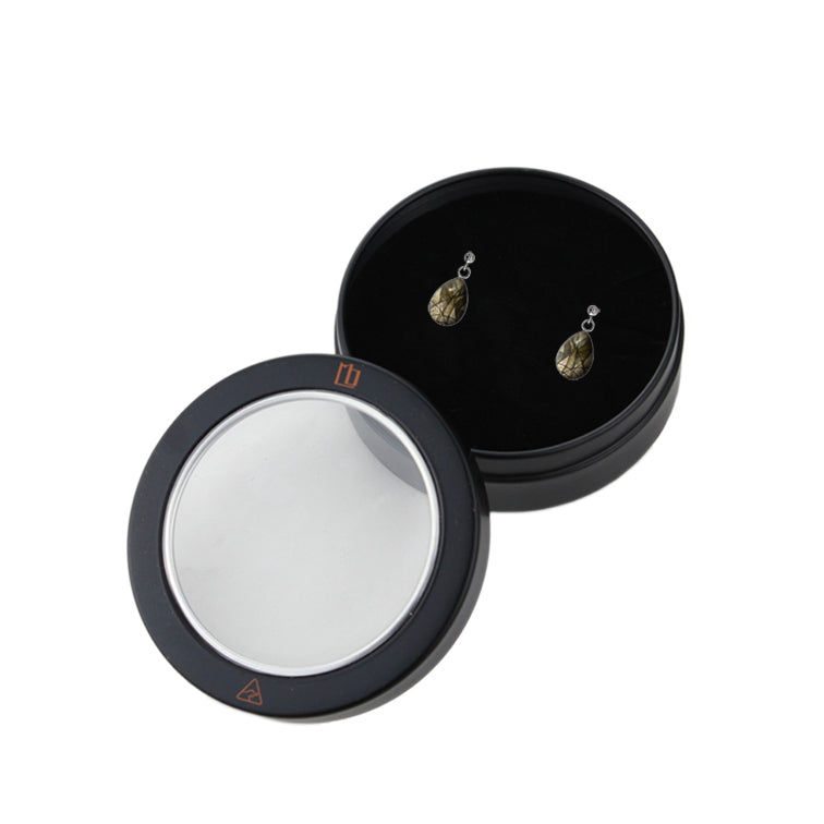 KALEIDOSCOPE GOLD AND BLACK DANGLE XS DROP EARRINGS - D791 - in Circle Box