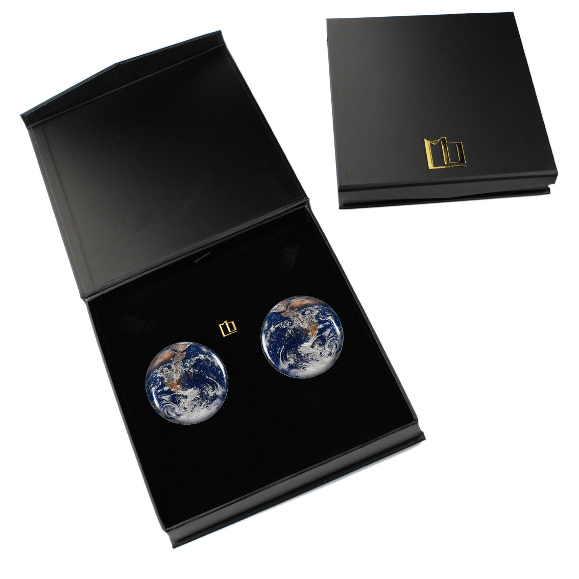 PLANET EARTH DISC LARGE STATEMENT EARRINGS - ST022