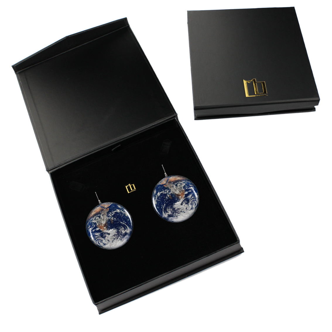 PLANET EARTH DISC LARGE STATEMENT EARRINGS - ST032