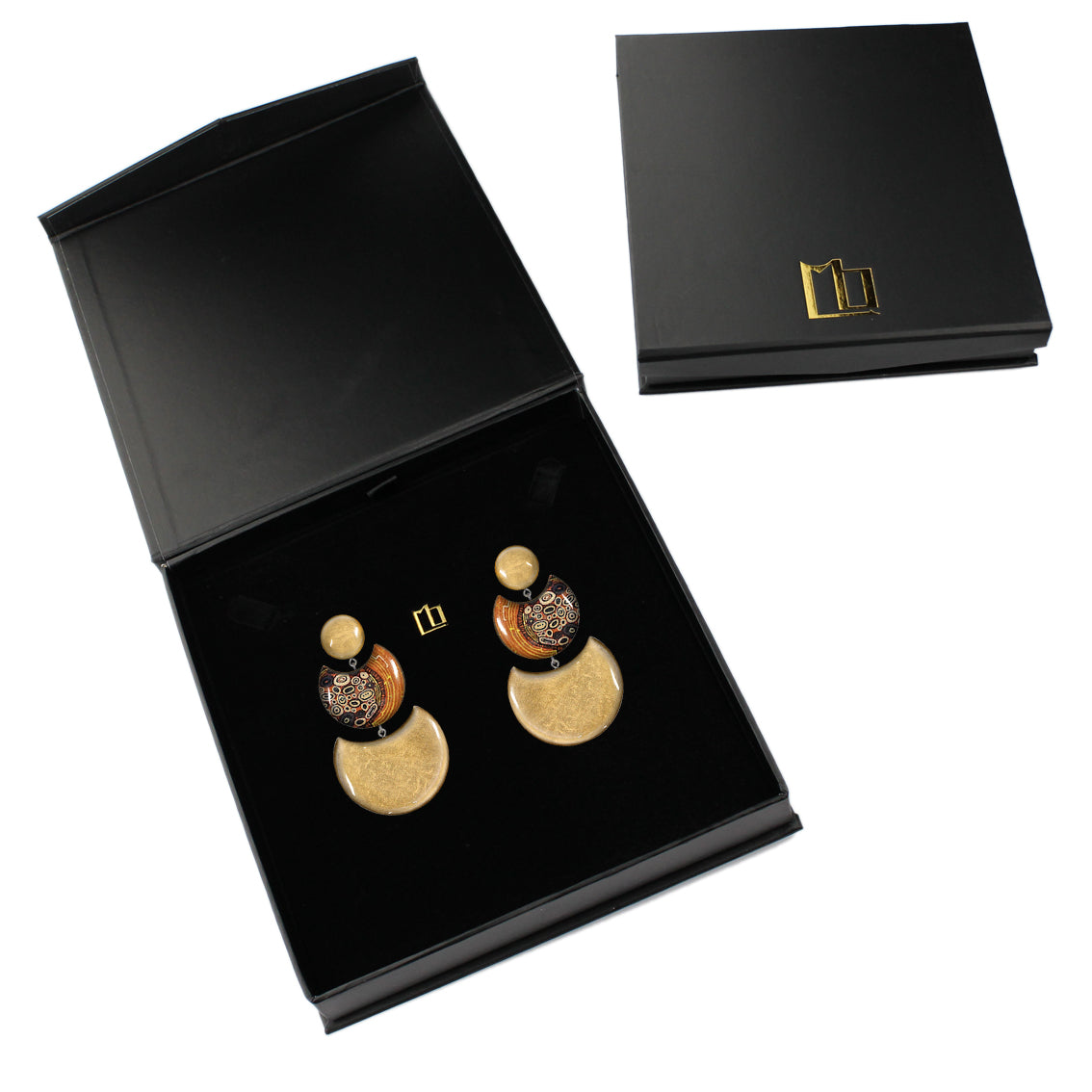 KERRY MOON ECLIPSE 3 LEVELS STATEMENT EARRINGS - ST013