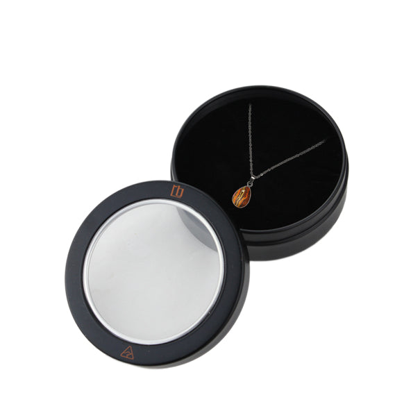 SARAH ORANGE NATIVE XS DROP PENDANT ON A CHAIN NECKLACE - SD417 - in Circle Box