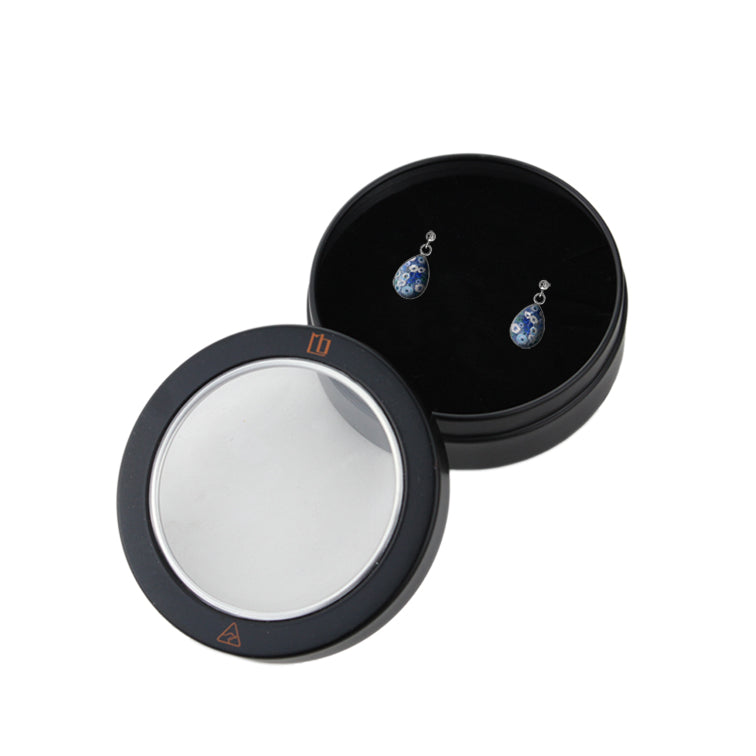 DANDLE DROP BRUSH BLUE EARRINGS - SD149 - in Circle Box