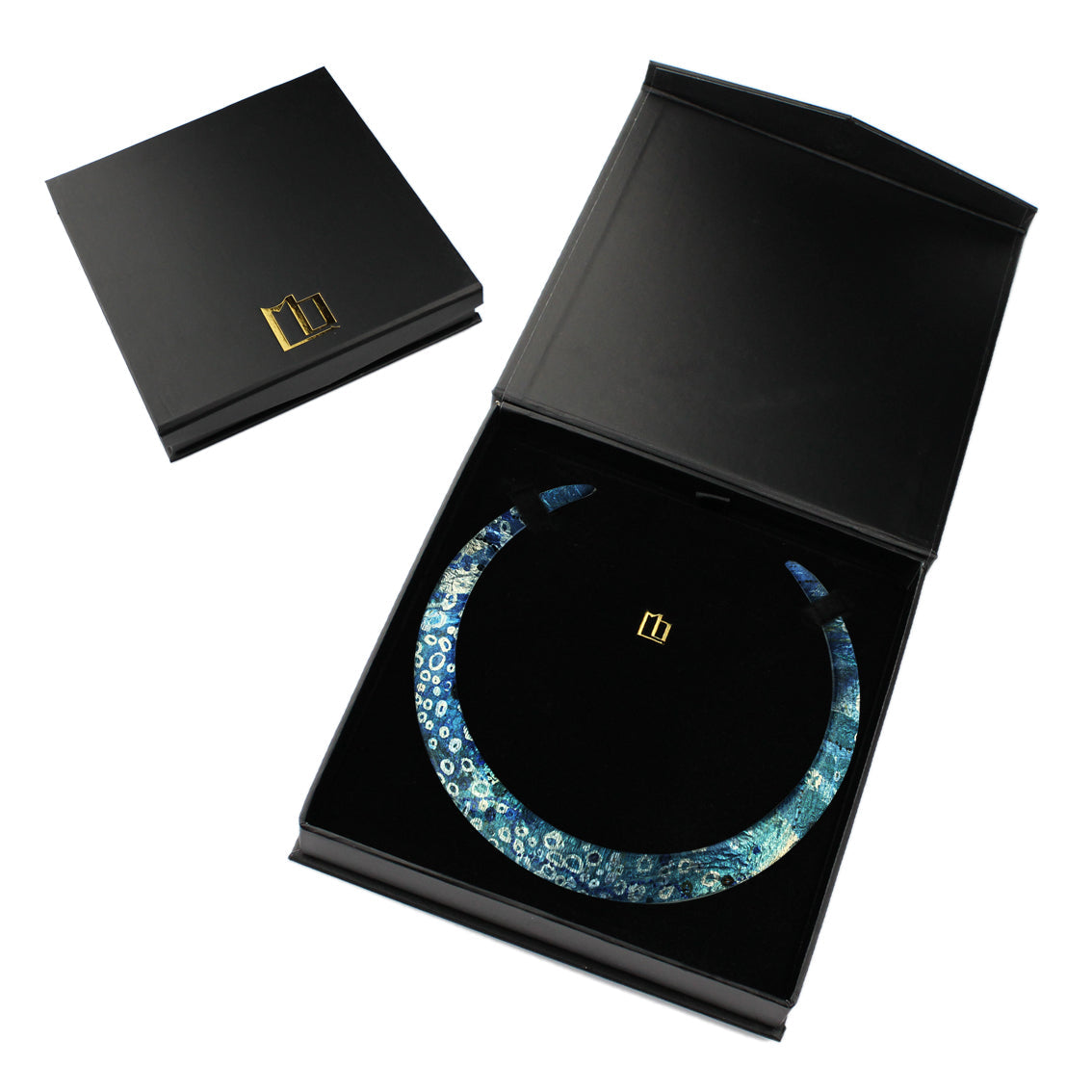 BRUSH BLUE ADJUSTABLE FITTED NECKLACE - SD164