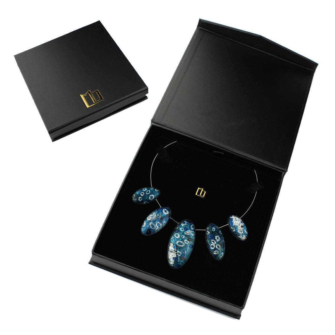 BRUSH BLUE ADJUSTABLE NECKLACE - SD163