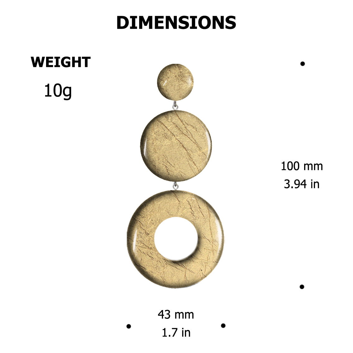 AMELIA TRIPLE OPEN DISC STATEMENT EARRINGS - ST051