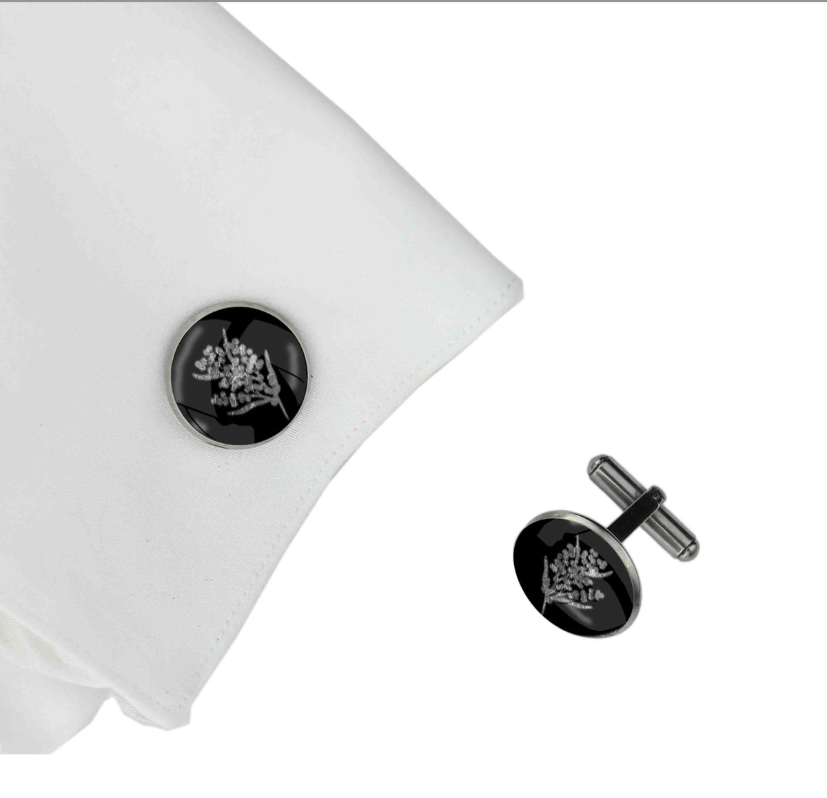 ACACIA WATTLE CIRCLE ELEGANT CUFFLINKS