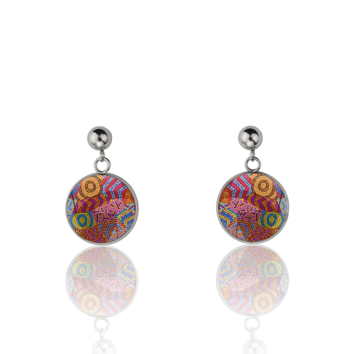 ADRIANA MULTI COLOR DANGLE DROP CIRCLE EARRINGS - M086S - on Satchel