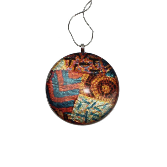 ADRIANA MULTI COLOR LARGE CIRCLE PENDANT ON A CHAIN NECKLACE - D119