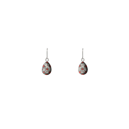 AMELIA DANGLE XS DROP SILVER AND RED EARRINGS - M058S - on Satchel