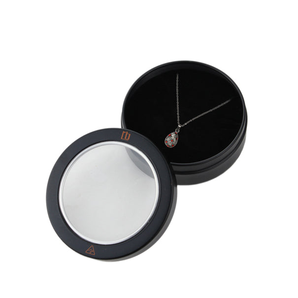 AMELIA SILVER AND RED XS DROP PENDANT ON A CHAIN NECKLACE - SD397 - in Circle Box