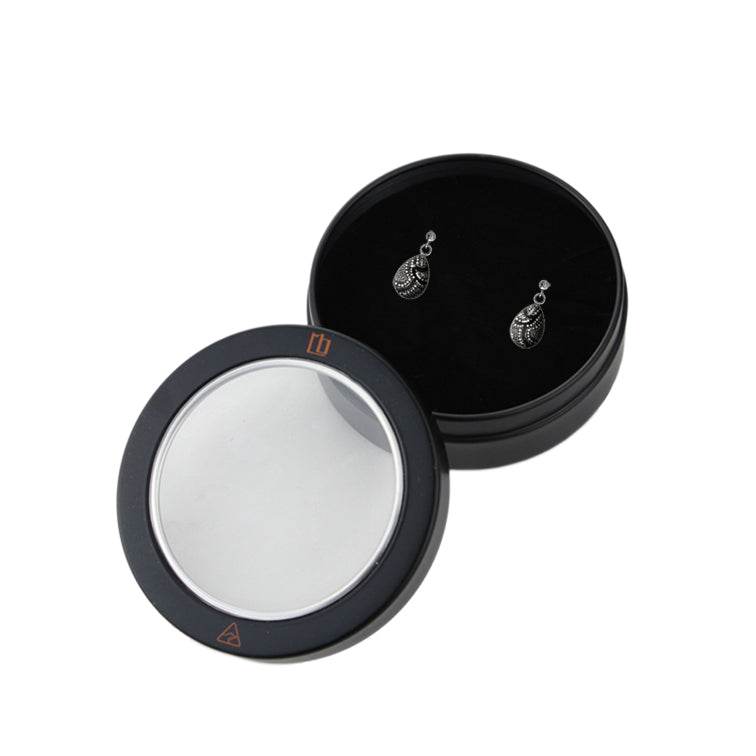 ATHENA BLACK AND WHITE DANGLE XS DROP EARRINGS - M017 - in Circle Box