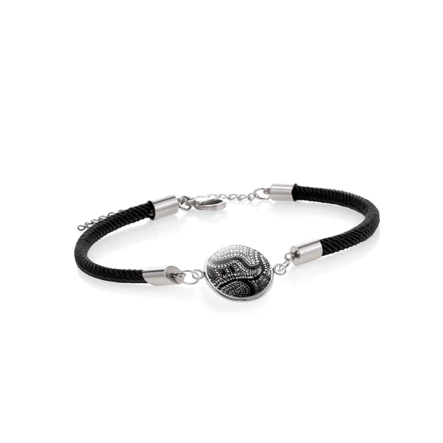 ATHENA BLACK AND WHITE CORD BRACELET - B111