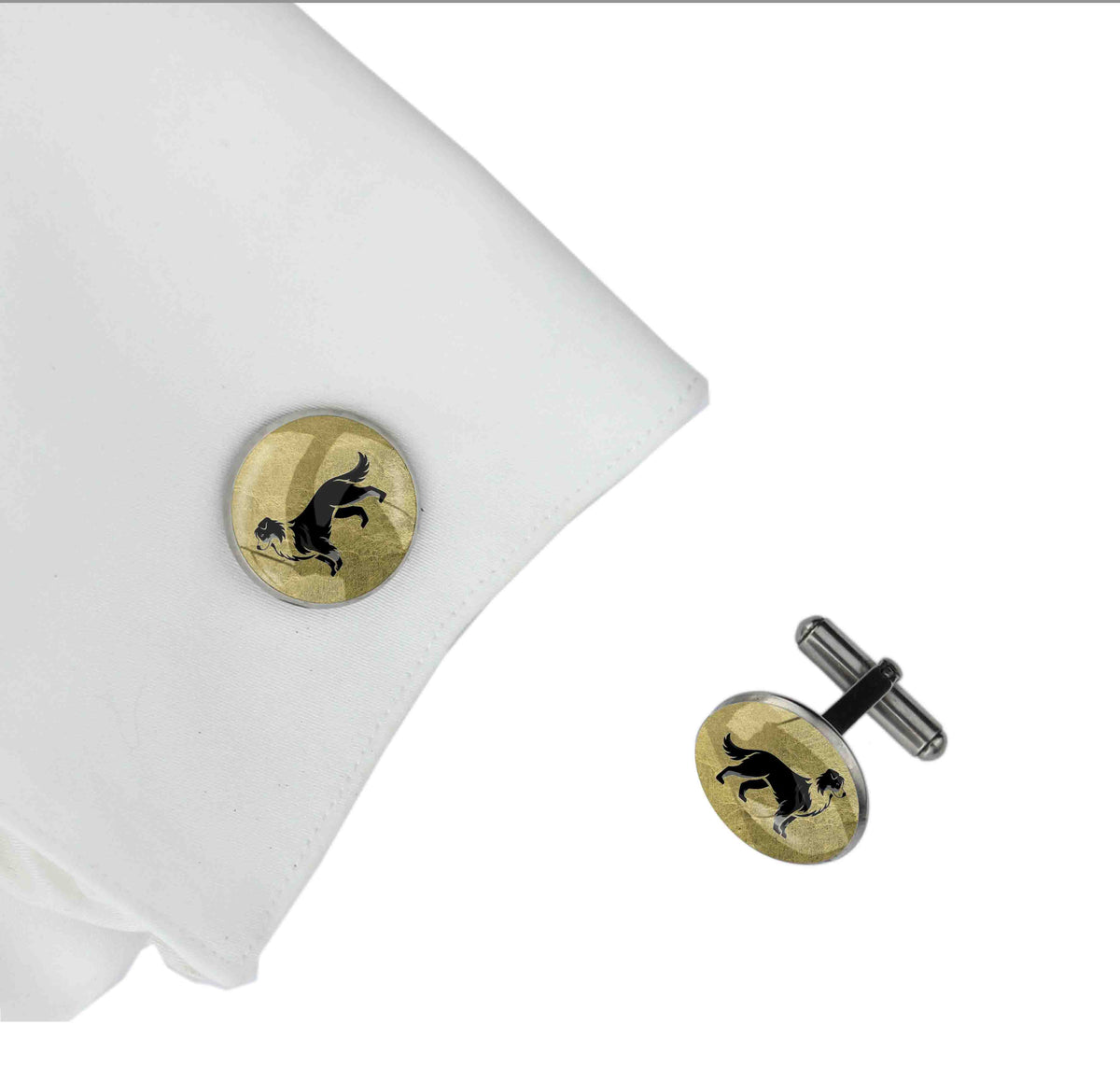 AUSTRALIAN SHEPHERD DOG CIRCLE ELEGANT CUFFLINKS