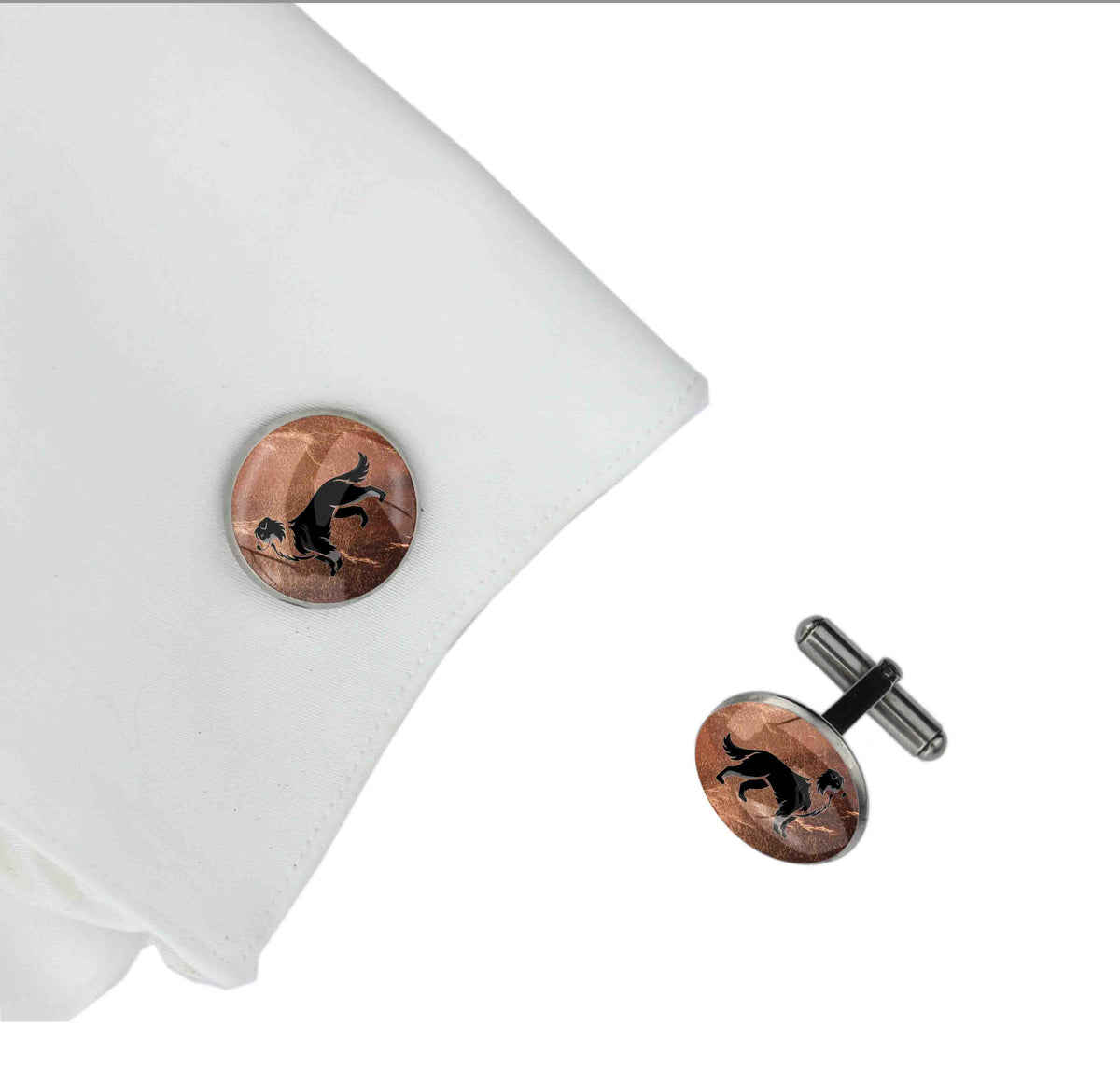 AUSTRALIAN SHEPHERD DOG CIRCLE ELEGANT CUFFLINKS
