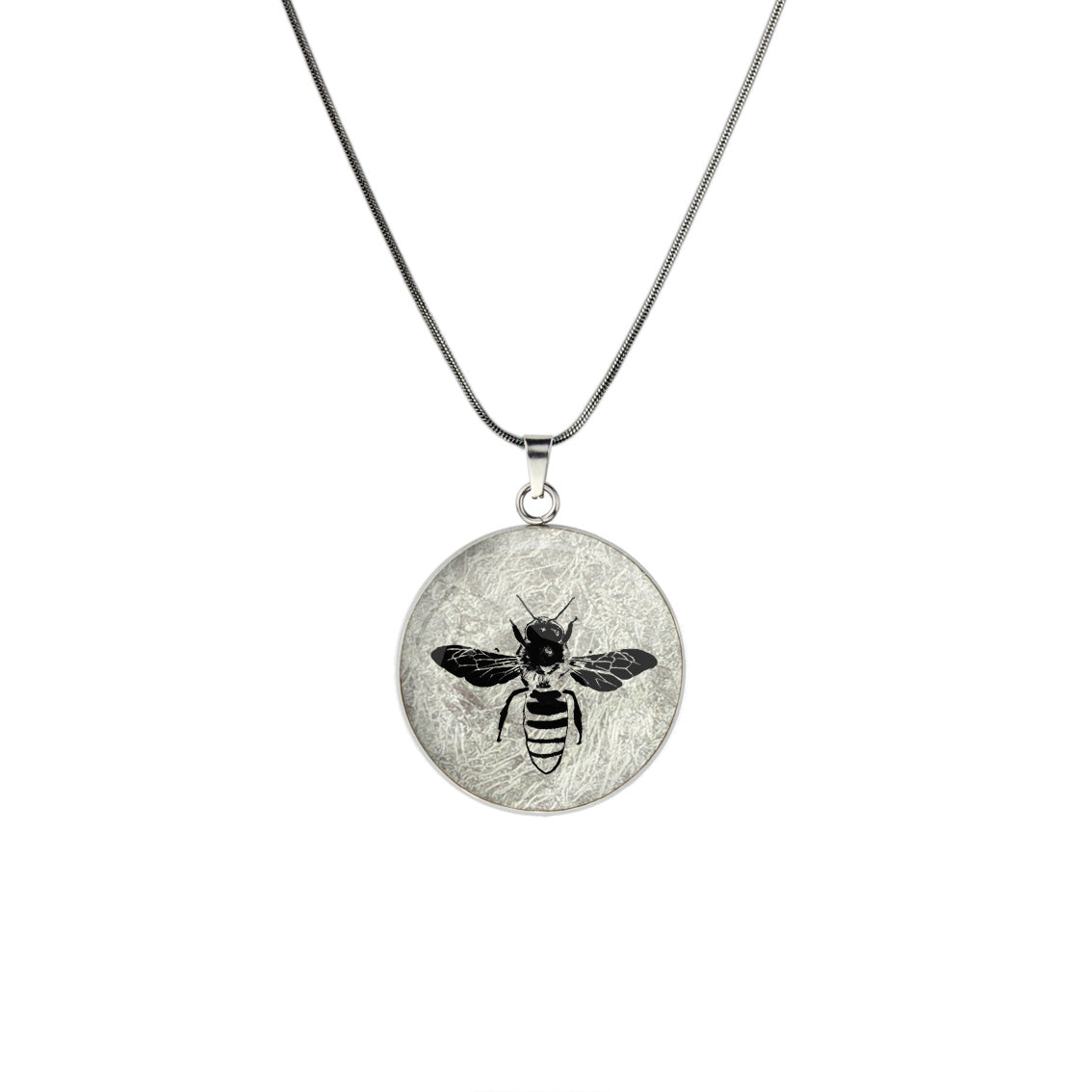 BEE CIRCLE PENDANT ON A CHAIN NECKLACE - MFY281 - in Circle Box