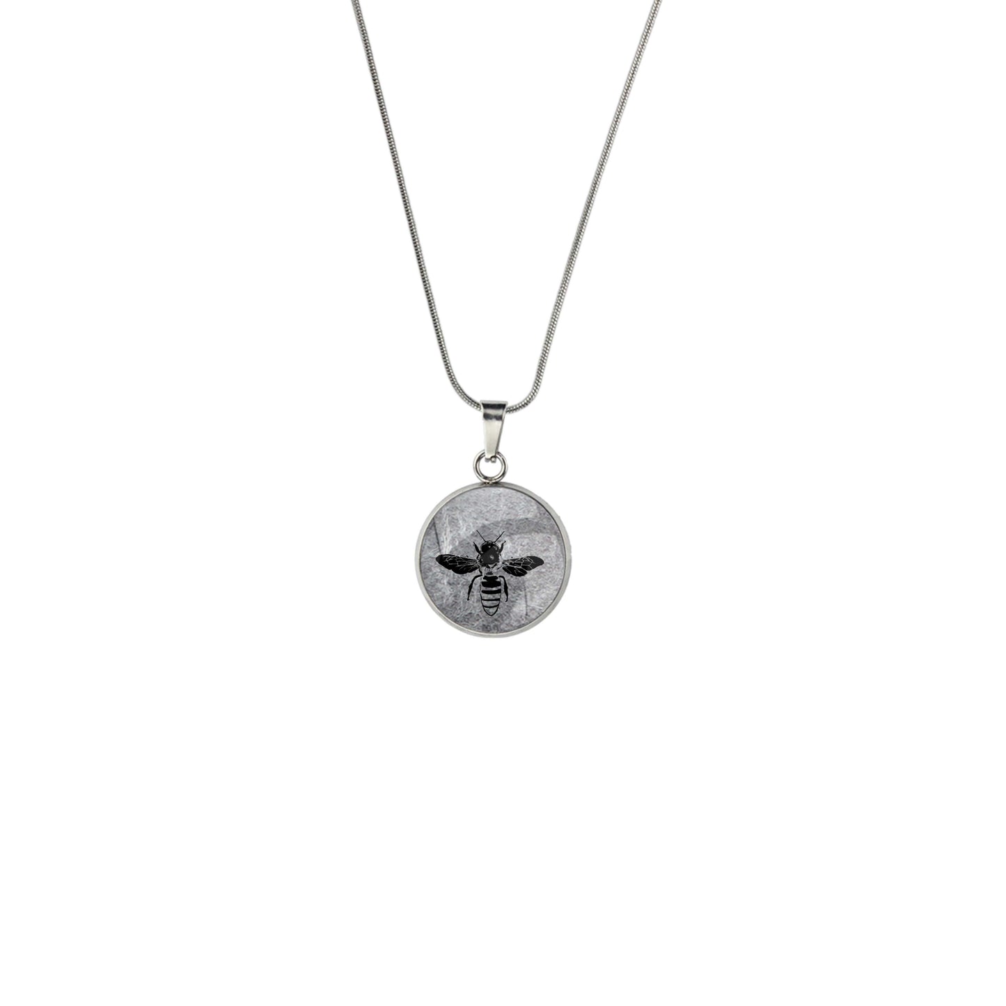 BEE XS CIRCLE PENDANT ON A CHAIN NECKLACE - MFY280S - on Satchel