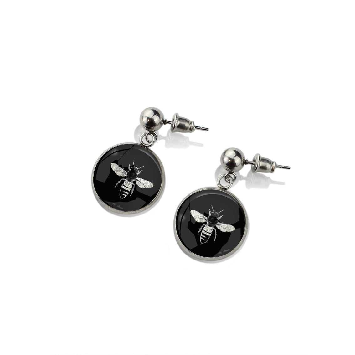 BEE DANGLE DROP CIRCLE EARRINGS - MFY279S - on Satchel