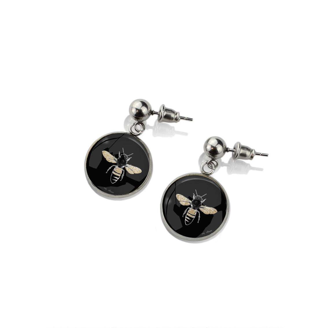 BEE DANGLE DROP CIRCLE EARRINGS - MFY279S - on Satchel