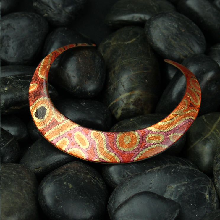 BESS ORANGE CORAL PINK ADJUSTABLE FITTED NECKLACE - D208