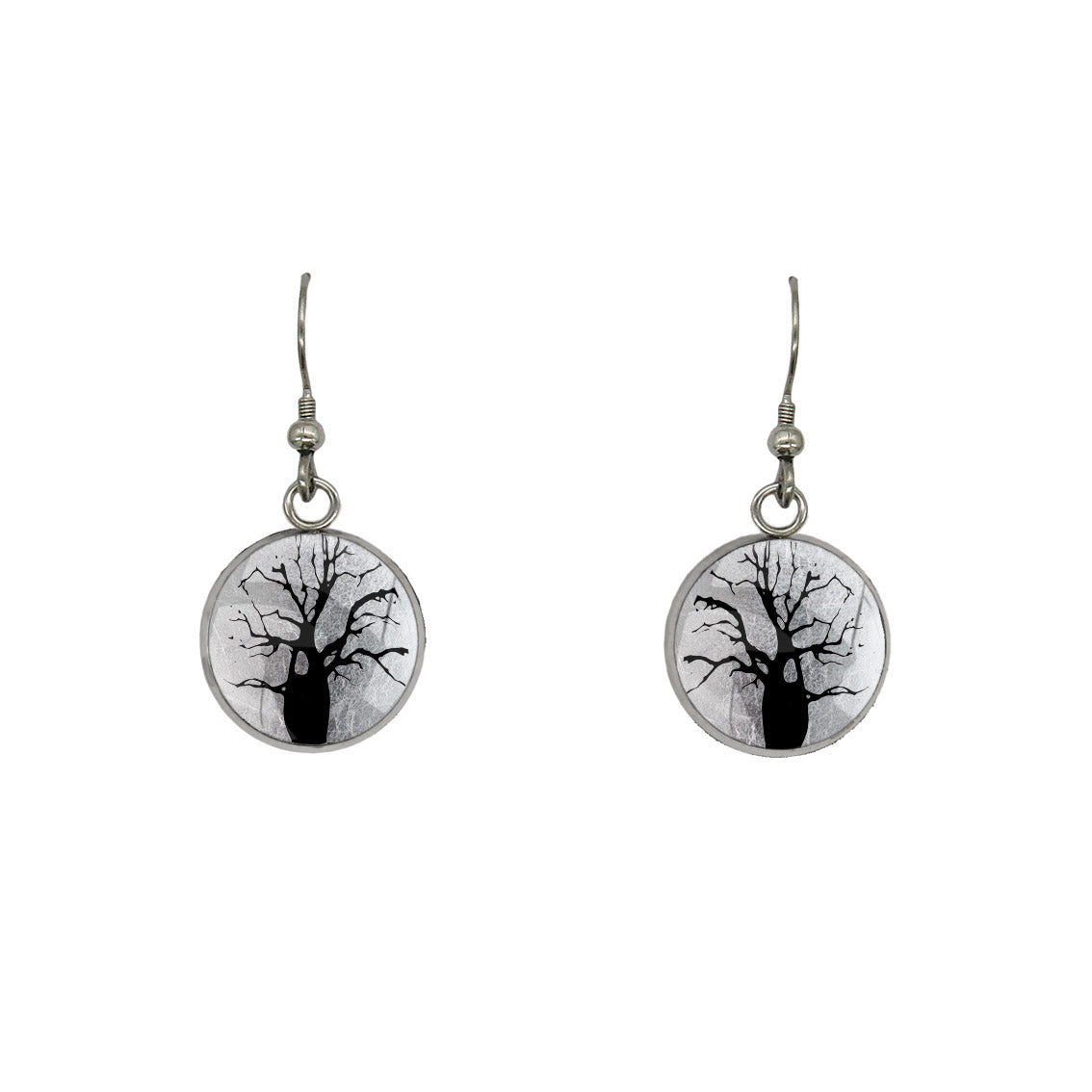BOAB TREE DANGLE DROP EARRINGS - M048 - in Circle Box