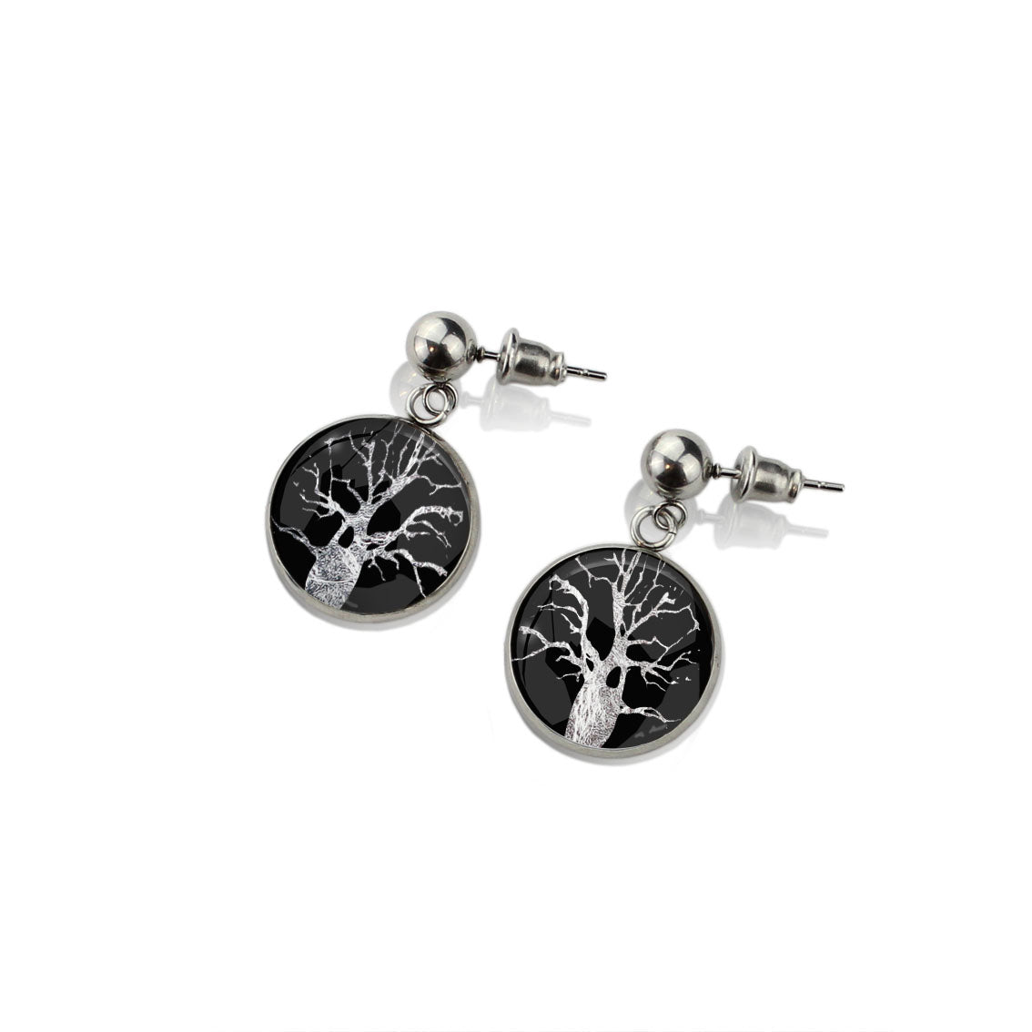 BOAB TREE DANGLE DROP EARRINGS - M048 - in Circle Box