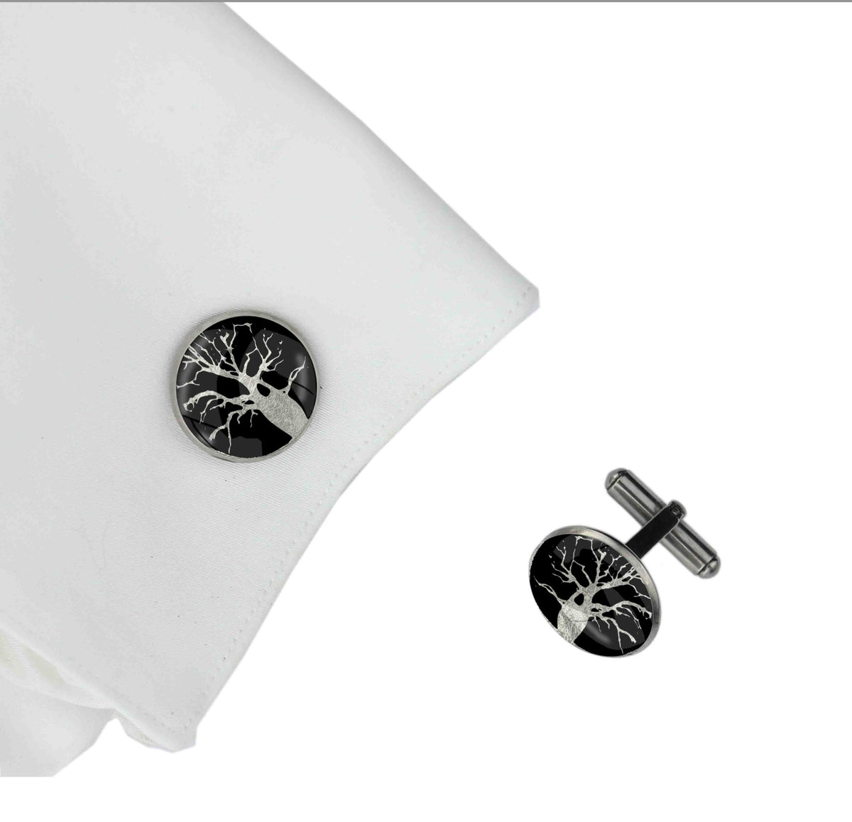 BOAB TREE CIRCLE ELEGANT CUFFLINKS - M174