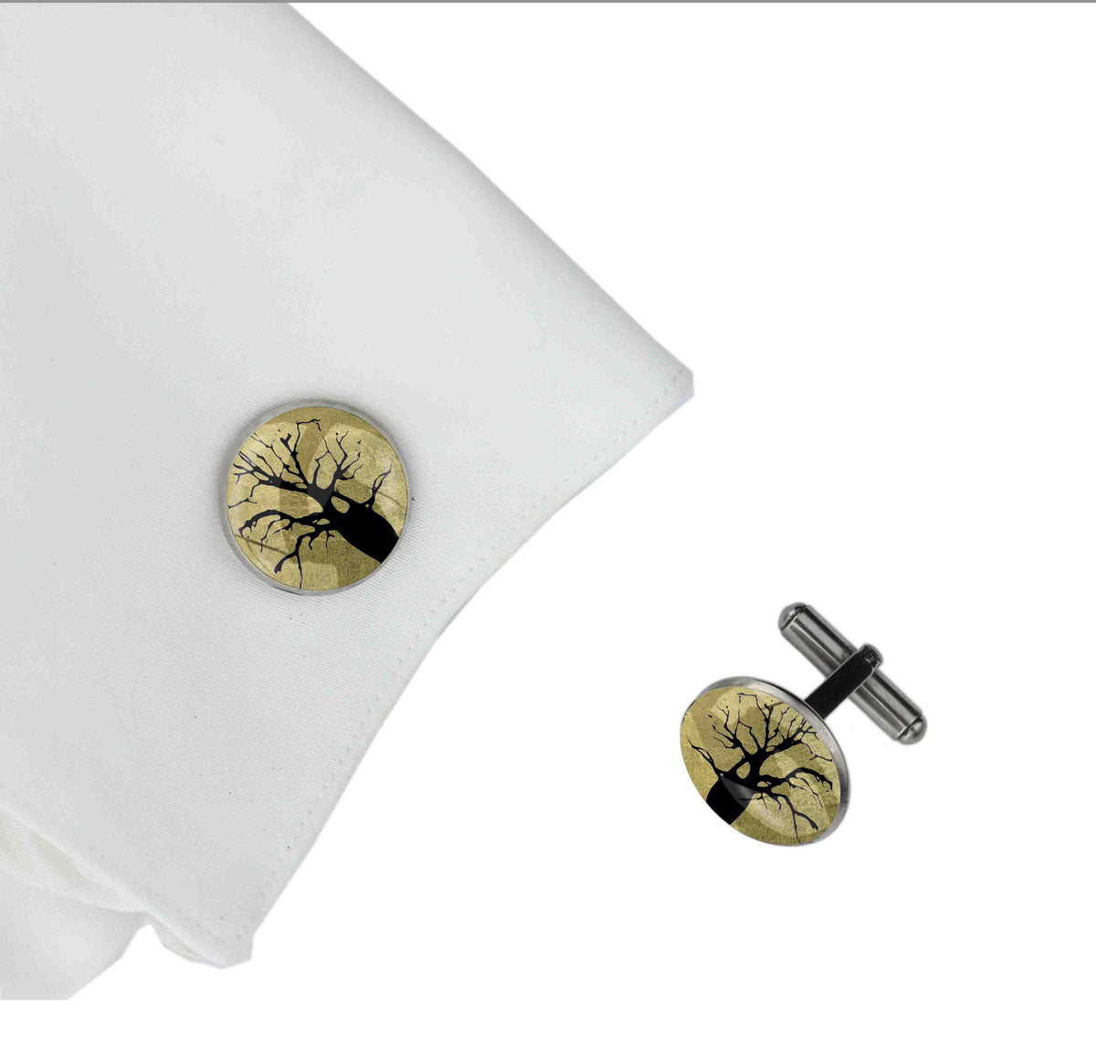 BOAB TREE CIRCLE ELEGANT CUFFLINKS - M174