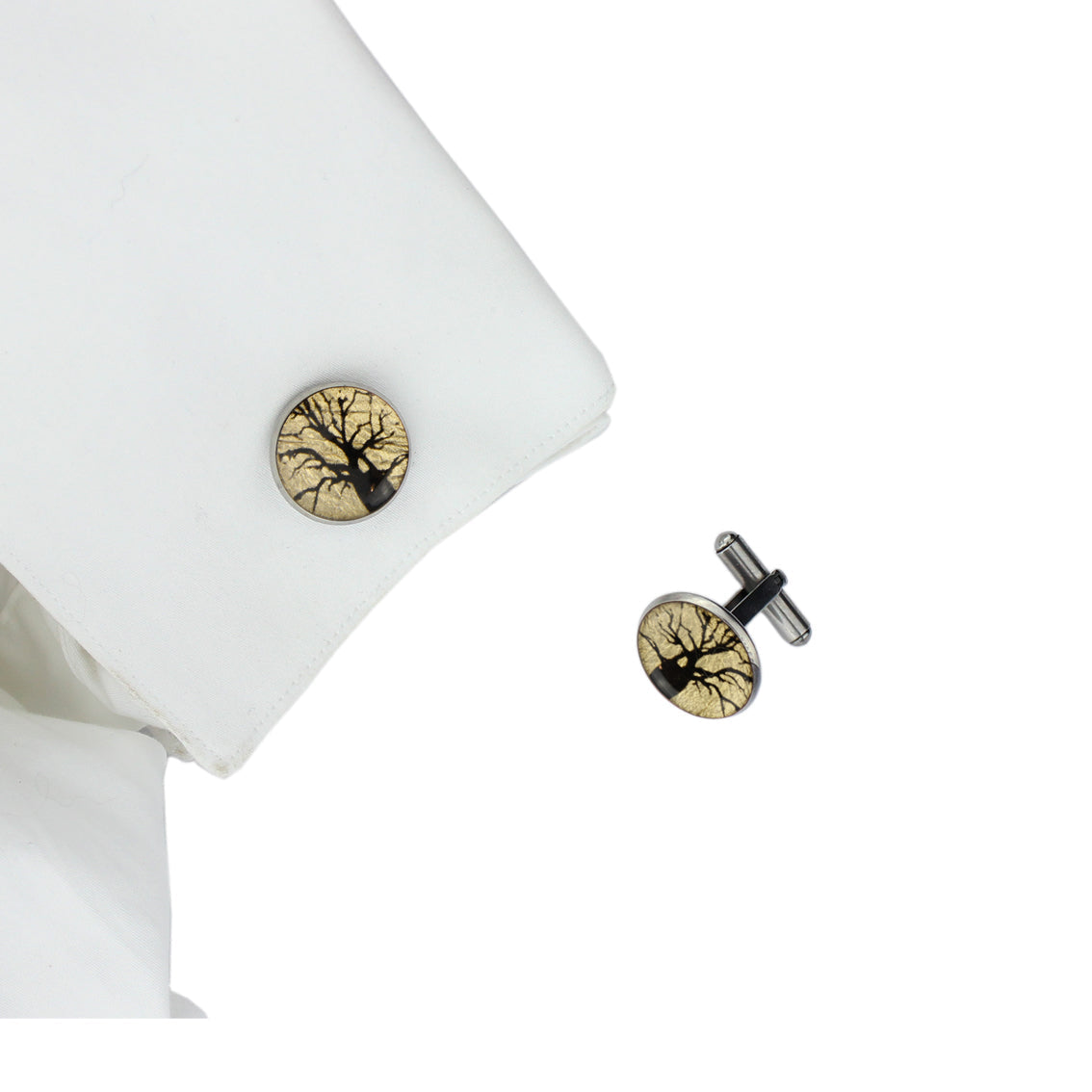 BOAB TREE CIRCLE ELEGANT CUFFLINKS - M174