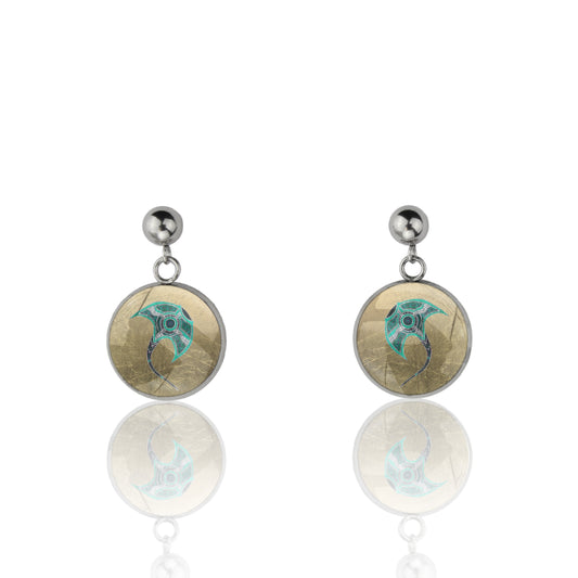 BRONWEN STINGRAY DANGLE DROP CIRCLE EARRINGS - M141S - on Satchel