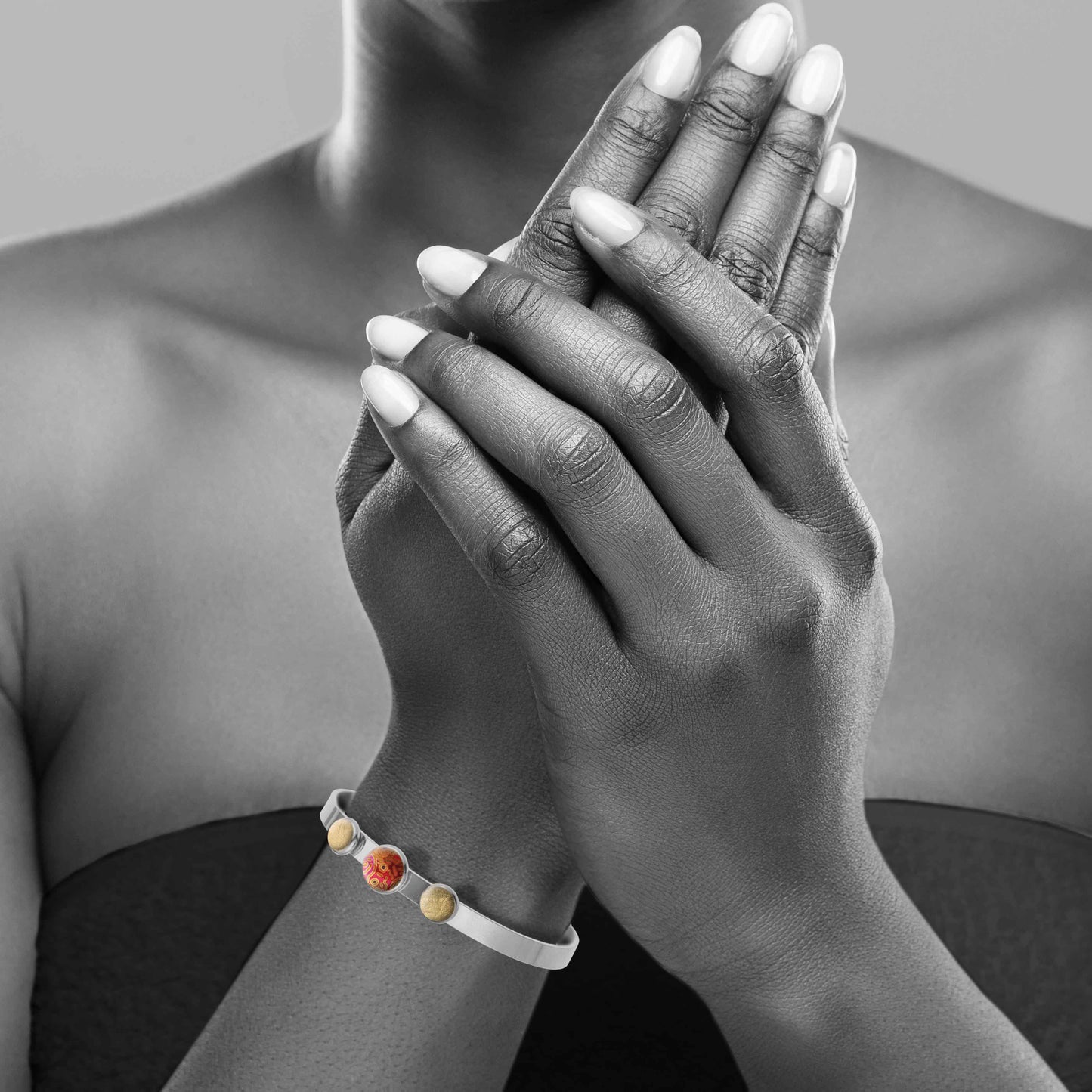 BESS ORANGE CORAL PINK ADJUSTABLE OPEN BANGLE - B154