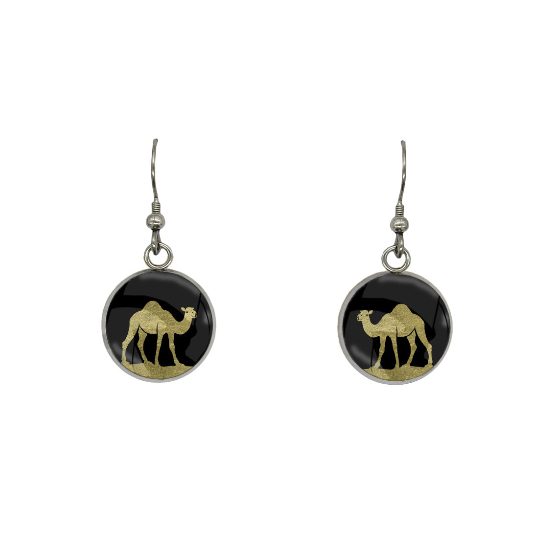 CAMEL DANGLE DROP CIRCLE EARRINGS - MFY404S - on Satchel