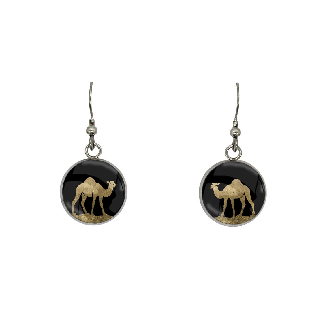 CAMEL DANGLE DROP CIRCLE EARRINGS - MFY404S - on Satchel