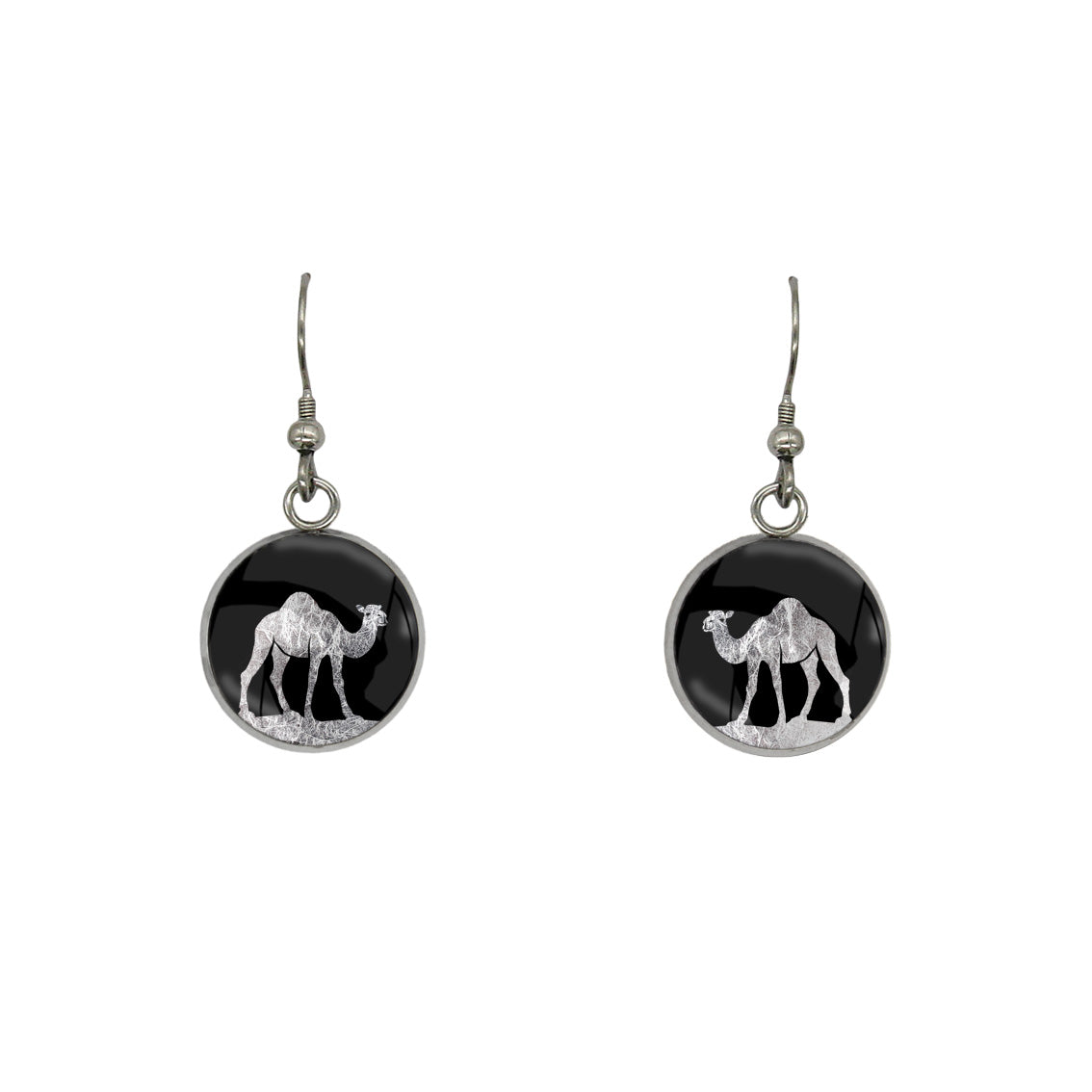 CAMEL DANGLE DROP CIRCLE EARRINGS - MFY404S - on Satchel