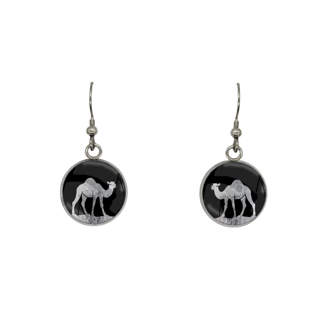 CAMEL DANGLE DROP CIRCLE EARRINGS - MFY404S - on Satchel