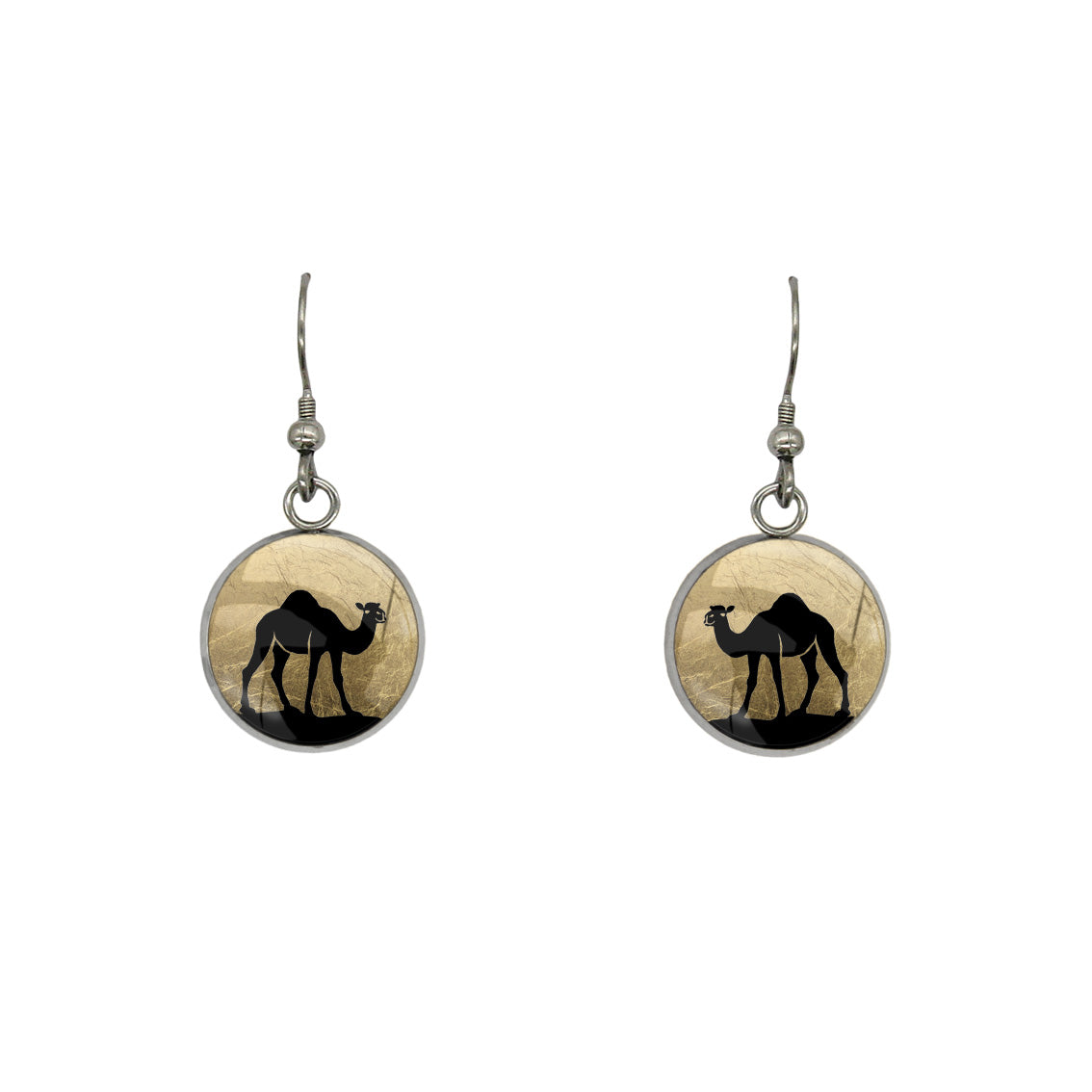 CAMEL DANGLE DROP CIRCLE EARRINGS - MFY404S - on Satchel