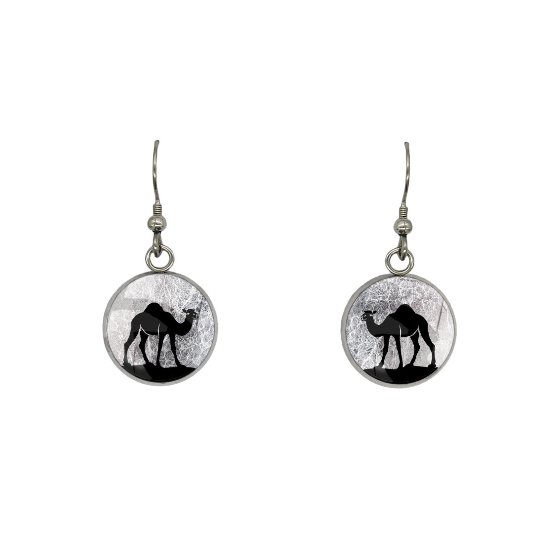 CAMEL DANGLE DROP CIRCLE EARRINGS - MFY404S - on Satchel