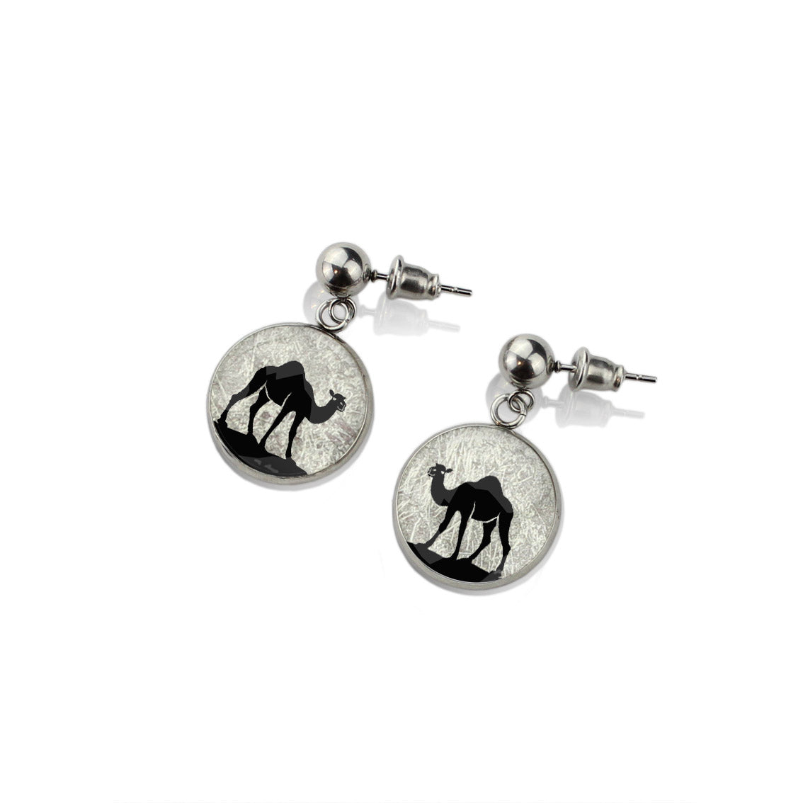 CAMEL DANGLE DROP CIRCLE EARRINGS - MFY404S - on Satchel