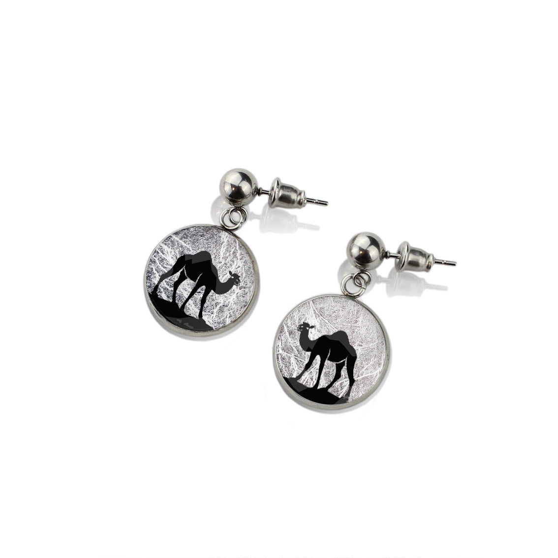 CAMEL DANGLE DROP CIRCLE EARRINGS - MFY404S - on Satchel