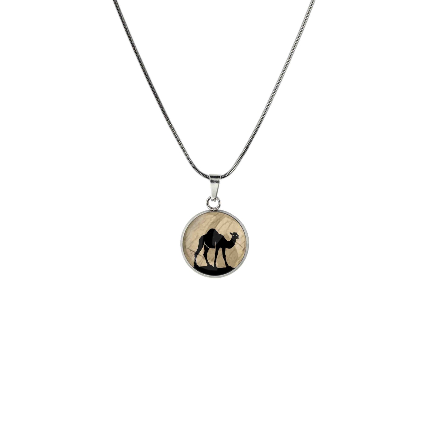 CAMEL XS CIRCLE PENDANT ON A CHAIN NECKLACE - MFY405 - in Circle Box