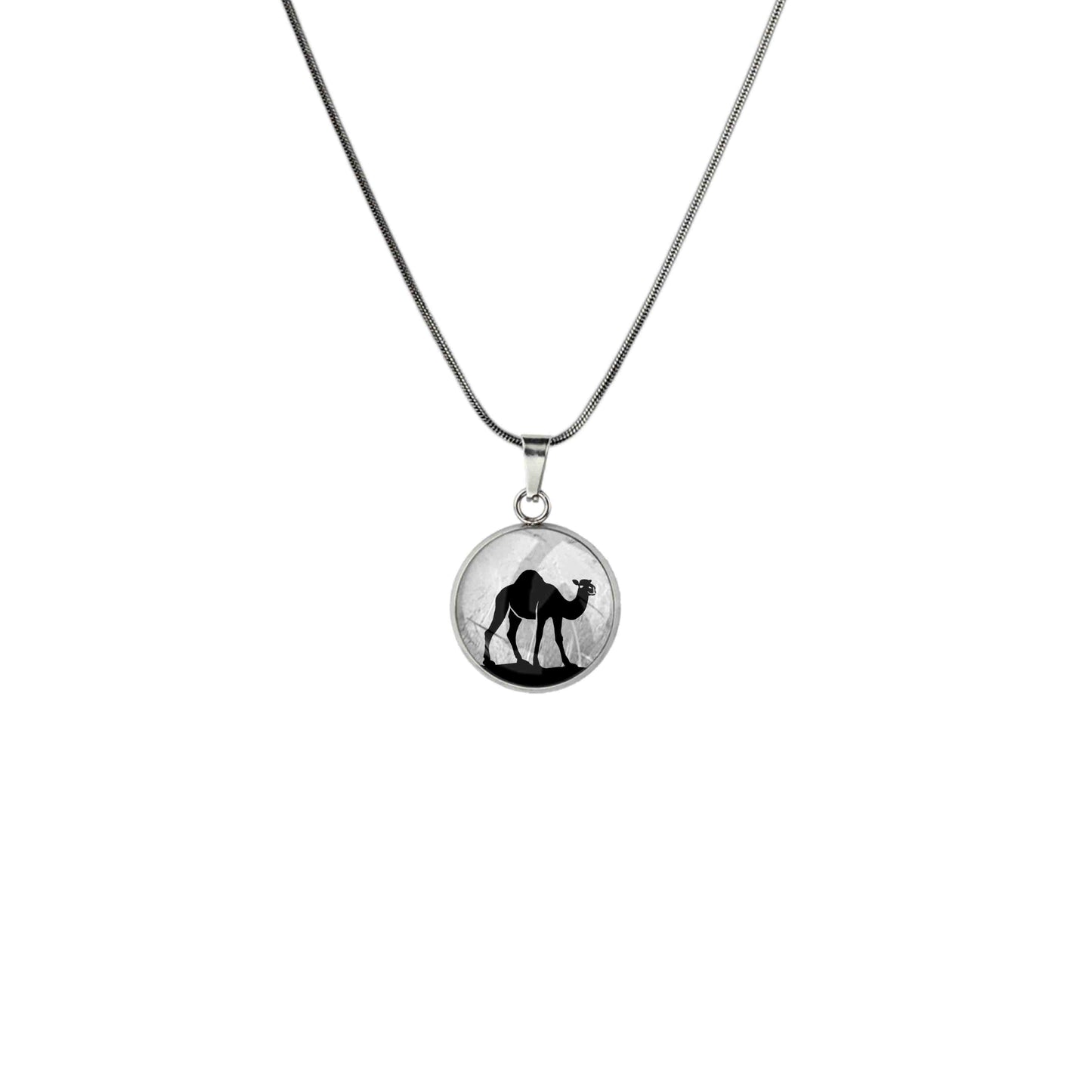 CAMEL XS CIRCLE PENDANT ON A CHAIN NECKLACE - MFY405 - in Circle Box