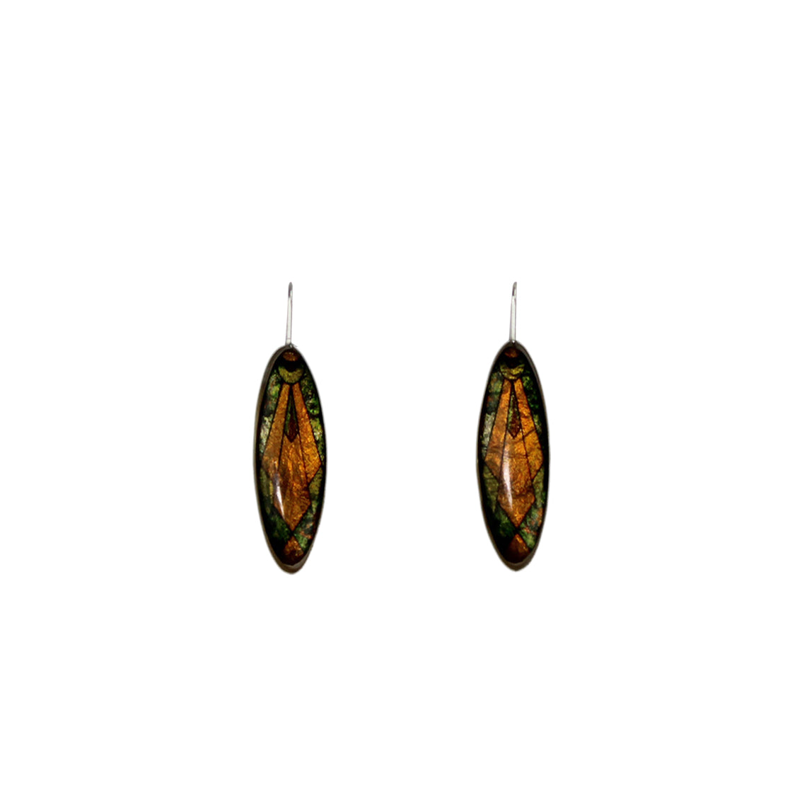 CICADAS ART DECO STYLE DANGLE DROP LONG EARRINGS - D156