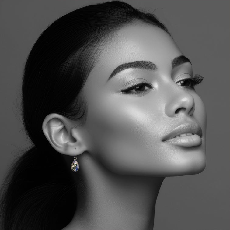 CORAL SEVEN SISTERS DANGLE DROP EARRINGS - M016 - in Circle Box