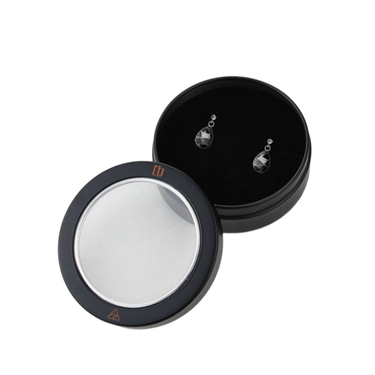 DANDLE DROP CORINNE SILVER AND BLACK EARRINGS - SD244 - in Circle Box