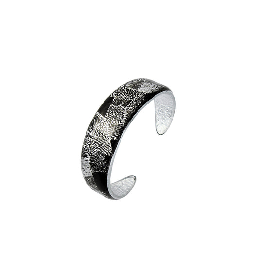 CORINNE SILVER AND BLACK ADJUSTABLE NARROW BRACELET - SD260