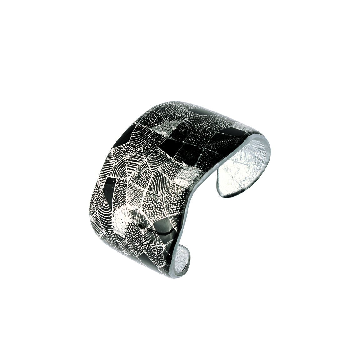 CORINNE SILVER AND BLACK ADJUSTABLE STATEMENT BRACELET - SD262